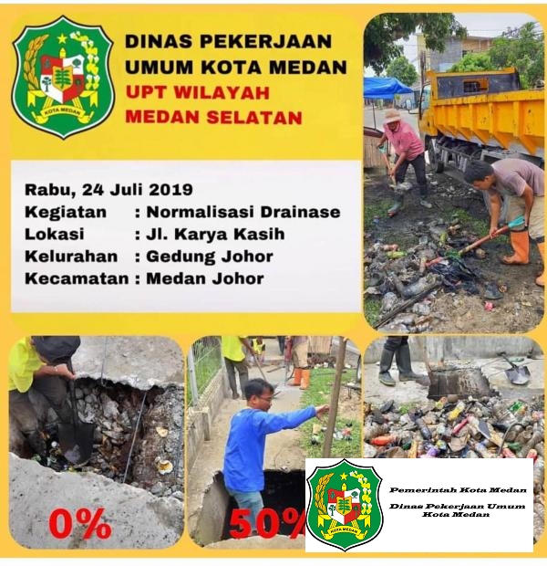 Normalisasi Drainase Jl. Karya Kasih Kel. Gedung Johor Kec. Medan Johor